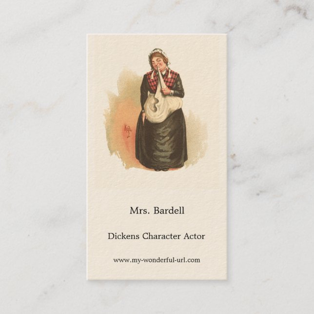 Mrs. Bardell by Kyd - Dickens' The Pickwick Papers Business Card (Front)