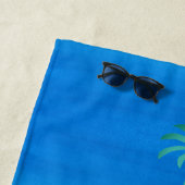 Mrs. Beach Ombre Ocean Blue Green Wedding Gift Beach Towel (In Situ)