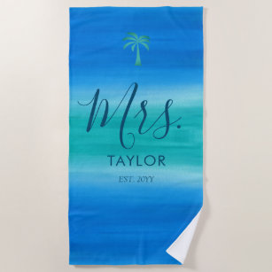 Just Married Personalized Beach Towel – Rich Design Co