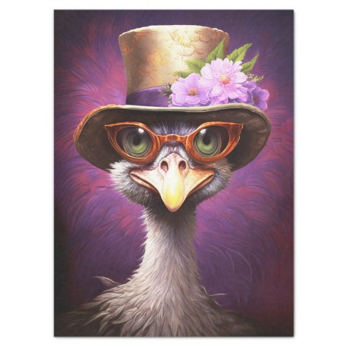 Mrs Beakey Ostrich decoupage Tissue Paper