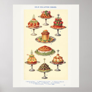 Mrs Beeton's Cold Collation Dishes Art Poster