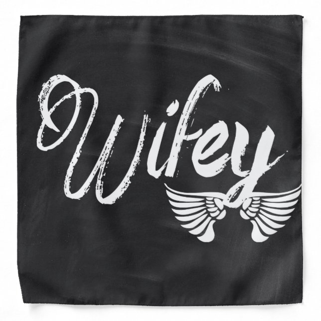 Mrs Biker honeymoon chalkboard wifey Bandana (Front)