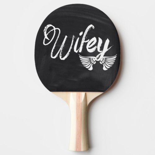 Mrs Biker honeymoon chalkboard wifey Ping_Pong Paddle