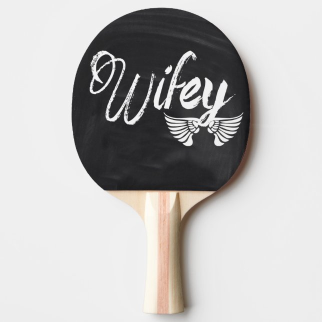 Mrs Biker honeymoon chalkboard wifey Ping-Pong Paddle (Front)