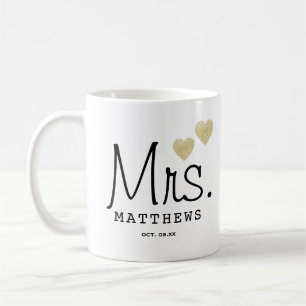 Mrs Black Modern Script Custom Wedding Newlywed Coffee Mug