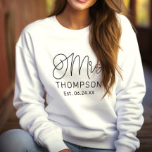 Mrs Black Modern Script Custom Wedding Newlywed