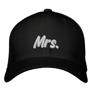 Mrs. black white cute modern chic embroidered baseball cap