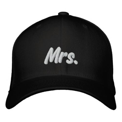 Mrs black white cute modern chic embroidered baseball cap