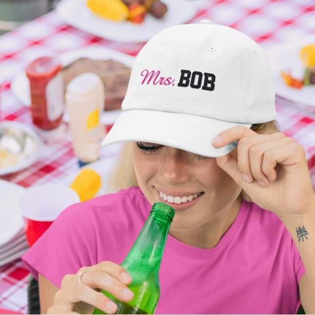 Mrs Bob Personalized Bride Wife Wedding Gift Trucker Hat (Creator Uploaded)