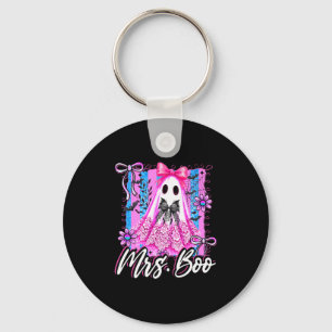 Mrs Boo Boujee Coquette Bow Retro Halloween Costum Keychain