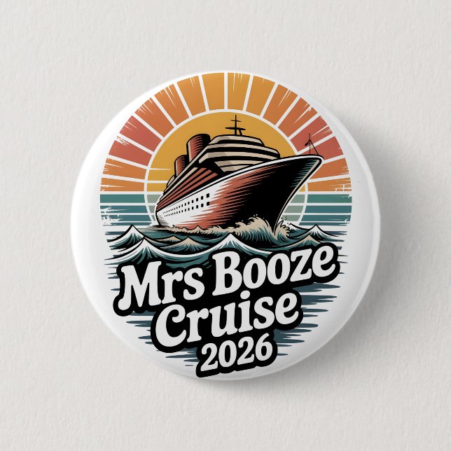 Mrs Booze Cruise 2026 Matching Couples  Button (Front)
