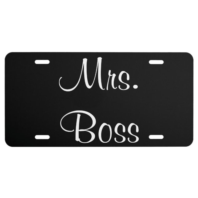 Mrs Boss Aluminum License Plate (Front)