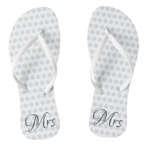 Mrs Bridal Elegant Wedding Day Womens White Flip Flops