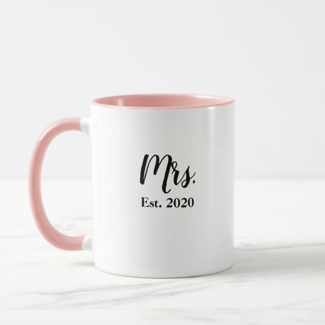 Mrs Bride Established 2020 Wedding Mug (Left)