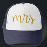 Mrs Bride Gold Foil Hat<br><div class="desc">Super cute for the honeymoon Mrs. hat! Great gift for the bride to be in your life!</div>