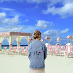 Mrs Bride To Be Newlywed Wife Wedding Bridal Heart Denim Jacket<br><div class="desc">Casual, chic, cool, rugged charm, retro vintage style, enduring appeal, fashion icon, fun, cool, elegant script / typography / font, red heart, wedding wow Bride / newlywed bridal party women's ladies blue cotton-blend jean jacket / denim jacket. Add a touch of fun and flair to any wedding day. A stylish...</div>