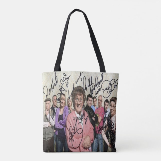 mrs browns boys signed tote bag (Back)