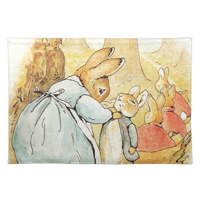 Mrs Bunny Says Goodbye by Beatrix Potter Cloth Placemat (Front)
