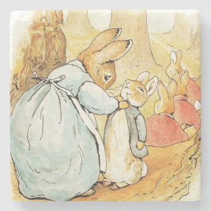 Mrs Bunny Says Goodbye by Beatrix Potter Stone Coaster