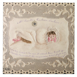 Mrs Caudle's Curtain Lecture, Victorian card from Ceramic Tile