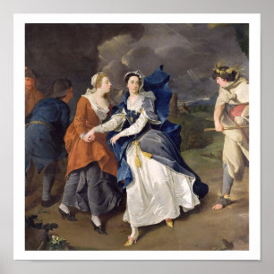 Mrs Cibber (1714-66) as Cordelia, 1755 (oil on can Poster