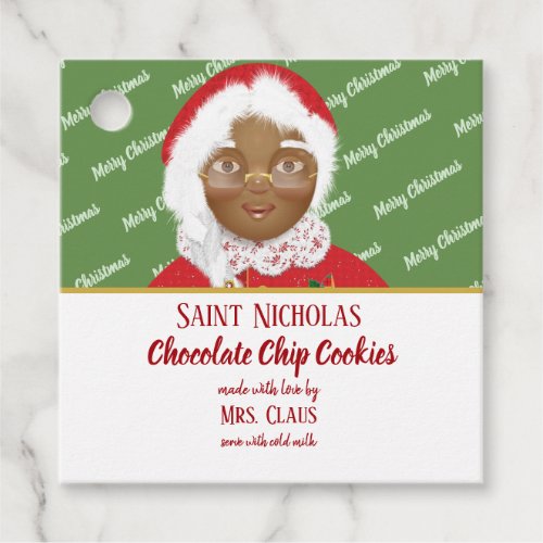 Mrs Claus African American Christmas Cookie Gift Favor Tags