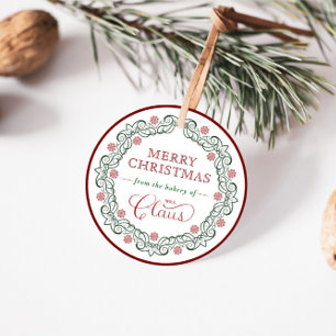 Mrs. Claus’ Bakery Christmas Holiday Treat Favor Tags