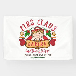 Mrs, Claus Bakery Christmas North Pole Banner