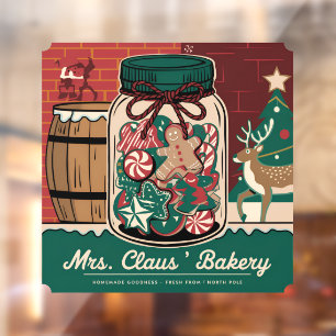 Mrs. Claus bakery vintage Window Cling