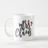 Mrs. Claus Black Script With Hat Holiday Mug