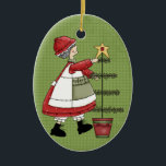 Mrs. Claus Ceramic Christmas Ornament<br><div class="desc">Text can be added to this ornament to make a personalized holiday gift. If you need help,  just click on the contact link below to send the designer a personal detailed message.</div>