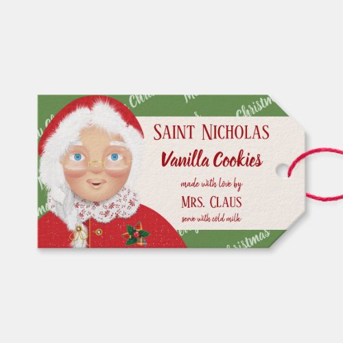 Mrs Claus Christmas Cookie Holiday Gift Gift Tags