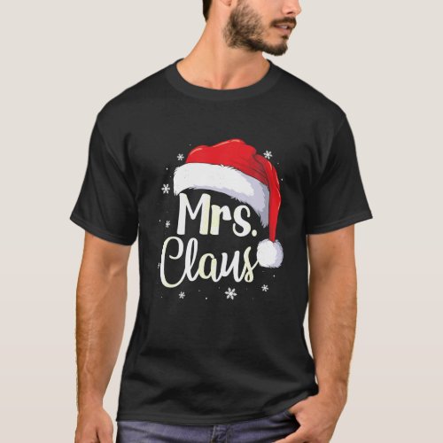 Mrs Claus Christmas Couples Matching His And Her P T_Shirt