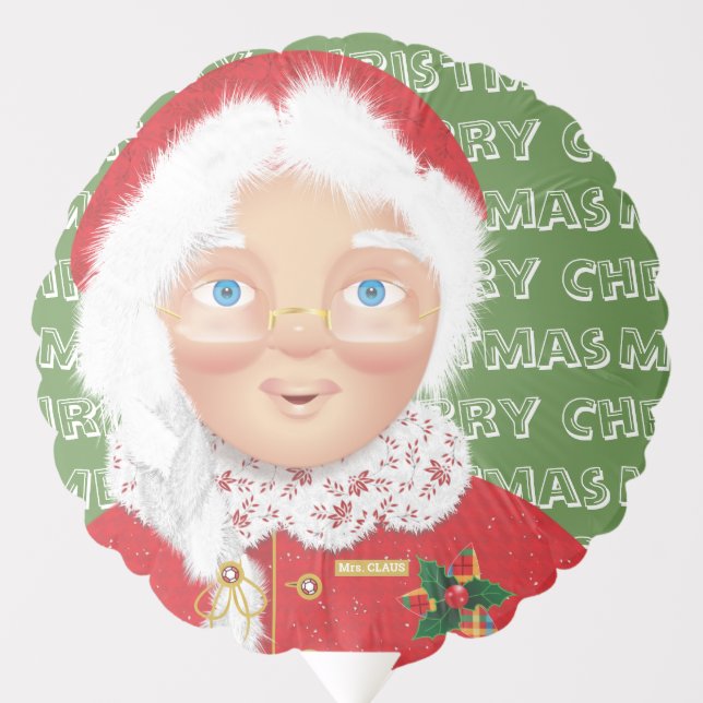 Mrs Claus Christmas Holiday Balloon (Front)