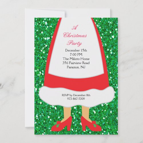 Mrs Claus Christmas Party Invitation