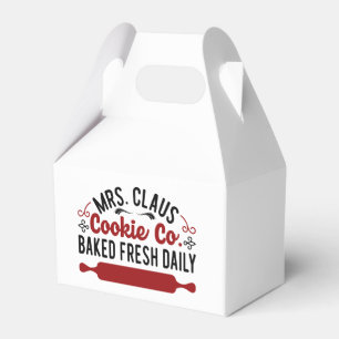 Mrs. Claus Cookie Company Christmas Holiday Favor Boxes