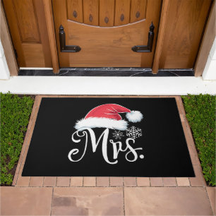 Mrs Claus Couples Matching Christmas Pajamas Santa Doormat