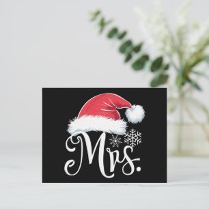 Mrs Claus Couples Matching Christmas Pajamas Santa Holiday Postcard