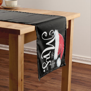 Mrs Claus Couples Matching Christmas Pajamas Santa Short Table Runner