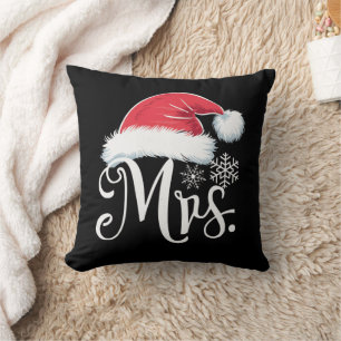 Mrs Claus Couples Matching Christmas Pajamas Santa Throw Pillow