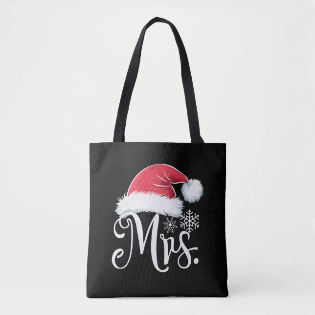 Mrs Claus Couples Matching Christmas Pajamas Santa Tote Bag (Front)
