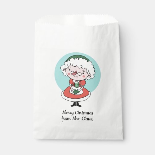 Mrs Claus custom text Christmas favor bags