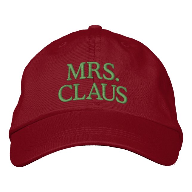 Mrs. Claus Embroidered Baseball Hat (Front)