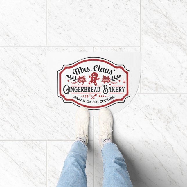 Mrs Claus' Gingerbread Bakery Doormat (Indoor)