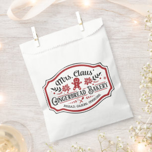 Mrs Claus' Gingerbread Bakery Favor Bag