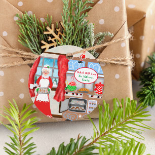 Mrs. Claus Gingerbread Cookies Baked With Love Favor Tags