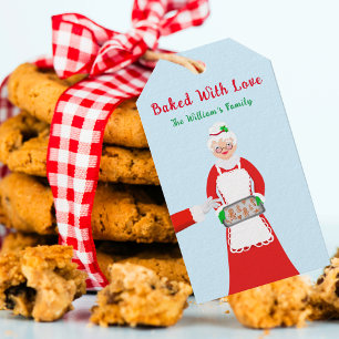 Mrs. Claus Gingerbread Cookies Baked With Love Gift Tags