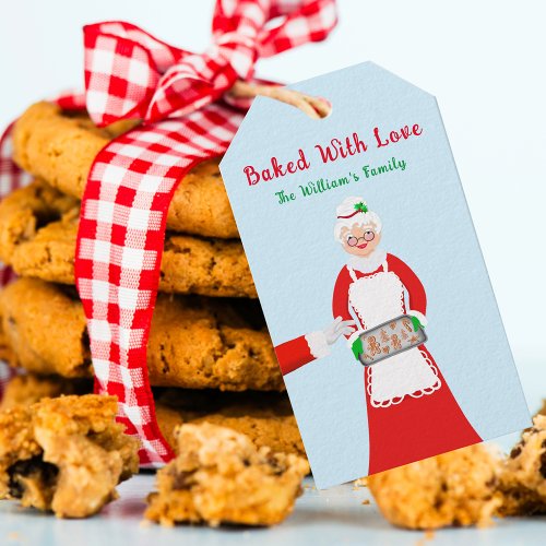 Mrs Claus Gingerbread Cookies Baked With Love Gift Tags