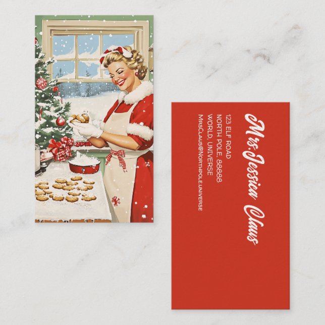 Mrs. Claus Holiday Baking Delight Business Card (Front/Back)