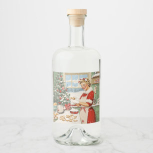 Mrs. Claus Holiday Baking Delight Liquor Bottle Label